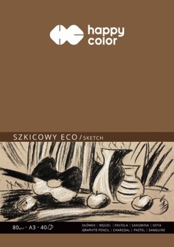 Szkicownik Eco A3 40 arkuszy, 80 g/m2 Happy Color