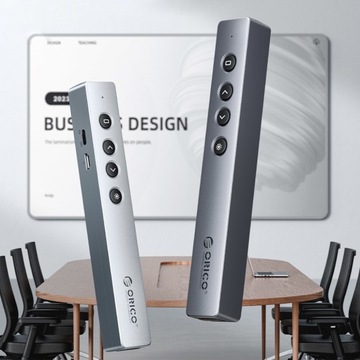 Пульт Orico для презентации + лазер, USB, кабель, чехол, серебро, аккумулятор