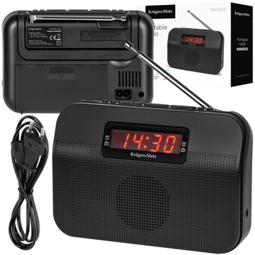 PRZENOŚNE ANALOGOWE RADIO KUCHENNE Z ANTENĄ TELESKOPOWĄ BUDZIK Z DRZEMKĄ