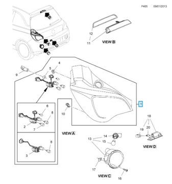 NOVÁ SVĚTLO PRAVÝ ZADNÍ OPEL ADAM 13354583