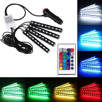 СВЕТОДИОДНЫЕ ЛЕНТЫ ДЛЯ АВТОМОБИЛЯ RGB 12В С ДИСТАНЦИОННЫМ УПРАВЛЕНИЕМ