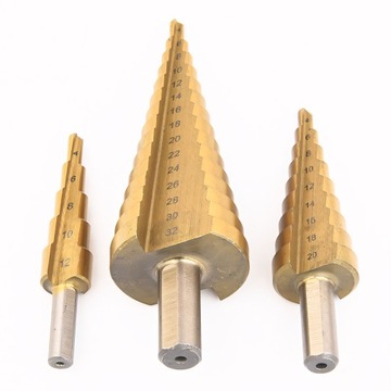 НАБОР СТУПЕНОЧНЫХ КОНИЧЕСКИХ СВЕРЛ 4-32ММ СВЕРЛА HSS ПО МЕТАЛЛУ 3 ШТ.