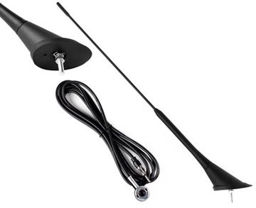 ANTENA SAMOCHODOWA RADIO BAT MASZ 40cm ADAPTER 5mm