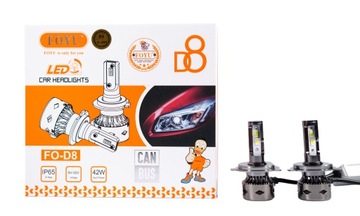 ŻARÓWKA LED H4 D8 12V 24V 2x42W CANBUS ZIMNE MOCNE