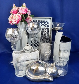 СЕРЕБРЯНЫЙ МЕТАЛЛИЧЕСКИЙ ПОДСВЕЧНИК