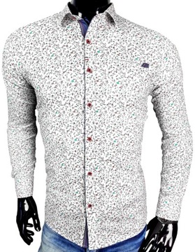 KOSZULA MĘSKA WE WZORKI _ SLIM FIT _ EN168 r. XXL