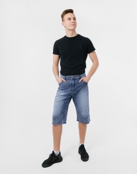 Krótkie Spodnie Jeans Spodenki Szorty Męskie Cienki Dżins Lato 19002 106 cm