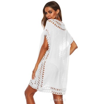 ПАРЕО пляжное платье БОХО туника с вышивкой ЦВЕТА