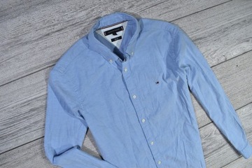 TOMMY HILFIGER Синяя мужская рубашка с логотипом / M