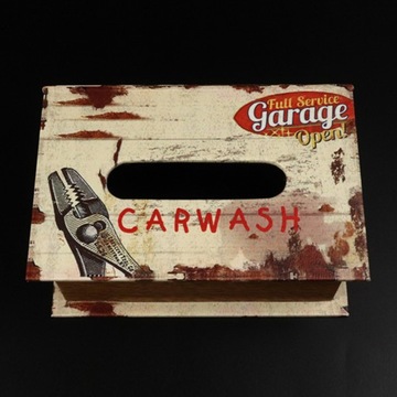 Ретро крышка коробки для салфеток деревянная бумага для лица для декора парикмахерской в ​​белом стиле