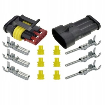 ZŁĄCZE HERMETYCZNE SUPERSEAL 3 PIN WTYK GNIAZDO