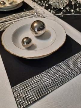 PODKŁADKA mata na stół CYRKONIE 40x30 GLAMOUR