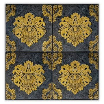 Samoprzylepna piankowa tapeta 3D panel ścienny Retro Czarny Złoty 70x70