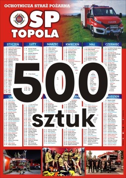 KALENDARZE STRAŻACKIE STRAŻACKI FORMAT A3 500szt