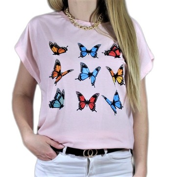 BLUZKA KOSZULKA T-SHIRT NADRUK DUŻO WZORÓW 2XL 44