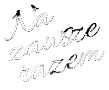 Srebrne Napisy na ściankę Ślub Wesele NWS-9