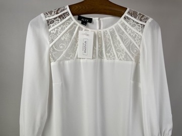 Koszulowa bluzka damska biała z koronką koszula ALYX r. S