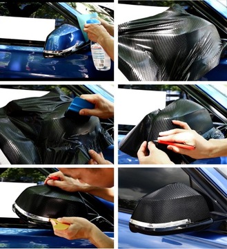 5D УГЛЕРОДНАЯ ФОЛЬГА УГЛЕРОДНЫЙ ШПОН ЧЕРНЫЙ ГЛЯНЦЕВЫЙ 152 Х 50 СМ ТОЛЩИНА ПРОЧНАЯ