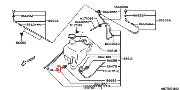 PUMPIČKA OSTŘIKOVAČŮ OKNO ČELNÍ SUBARU LEGACY OUTBACK FORESTER IMPREZA