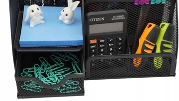 Настольный органайзер Ящик для инструментов Mesh Metal Black