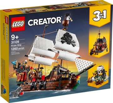 LEGO CREATOR 3W1 31109 STATEK PIRACKI OKRĘT ŁÓDŹ