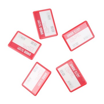 Набор из 5 держателей для бейджей, закрытых, пыленепроницаемый, 9,5 x 6,5 см, красный