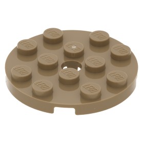 LEGO Płytka okrągła 4x4 60474 dark tan - 2 szt.