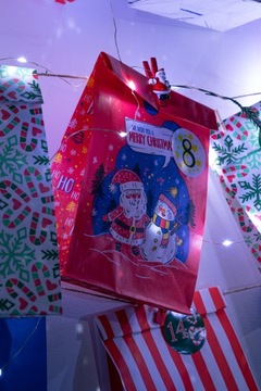 АДВЕНТ-календарь DIY сумки 24шт наклейки ЭКОЛОГИЧЕСКИЙ своими руками