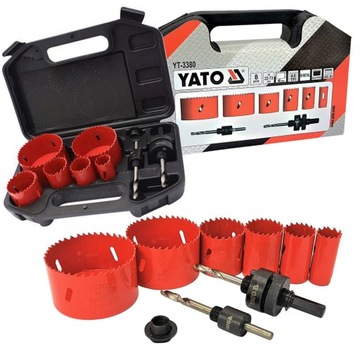 YATO OTWORNICE KORONKI BIMETALOWE OTWORNICA ZESTAW ELEKTRYKA 8SZTUK YT-3380