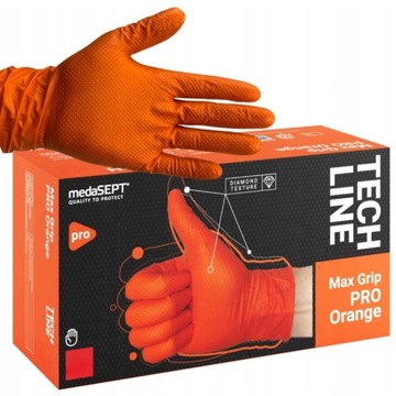 Rękawice Nitrylowe XXL Orange BARDZO MOCNE 90sztuk
