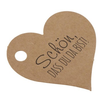 В упаковке 100 упаковочных бумажных этикеток в форме сердечек, коричневая этикетка, 5,8 коричневых.