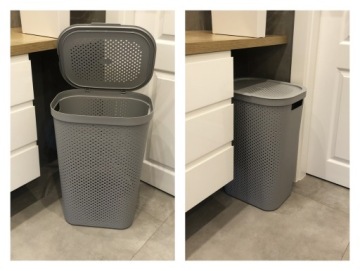 КОРЗИНА ДЛЯ БЕЛЬЯ Curver 60л бесконечность СЕРАЯ