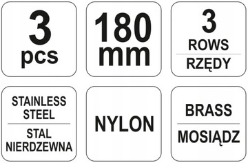 НАБОР YATO ИЗ 3 ПРОВОЛОЧНЫХ ЩЕТКОВ
