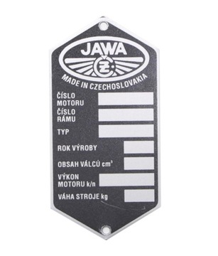 TABLICZKA ZNAMIONOWA JAWA 353 360 559 KIVACKA PO R
