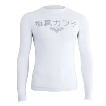 BELTOR BIAŁY RASHGUARD KARATE SUBLIMOWANY KOSZULKA TERMICZNA BIAŁA r. M