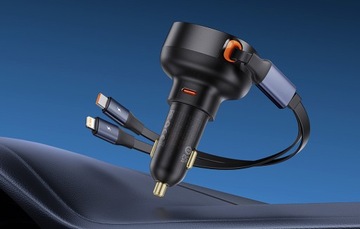 BASEUS ŁADOWARKA SAMOCHODOWA USB-C Z WBUDOWANYM KABLEM USB-C I LIGHTNING
