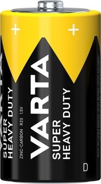 2 углеродно-цинковых аккумулятора Varta Superlife R20 D