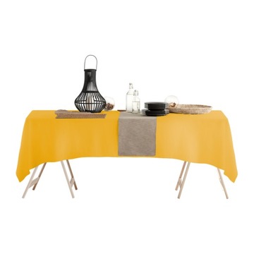 MUSZTARDOWY OBRUS PLAMOODPORN 140x220 STÓŁ PREMIUM