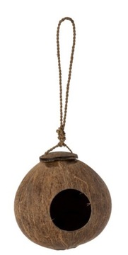 Domek budka ptasi karmnik z łupiny kokosa 12 cm