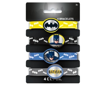 Silikonowe Opaski na Rękę Batman z Batmanem 4 szt.