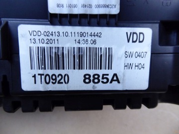 BUDÍKY PŘÍSTROJOVÁ DESKA VW TOURAN 1T0920885A EVROPA