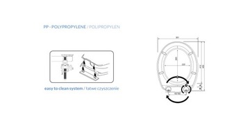 Сиденье для унитаза Bisk Iris, полипропилен, цвет сосны 08472