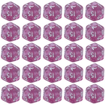 ZESTAW 25 KOSTEK K20 RPG NIBYLANDIA KOŚĆ DWUDZIESTOŚCIENNA