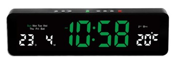 DUŻY ZEGAR ŚCIENNY STOJĄCY ELEKTRONICZNY LED 32cm Cichy Temperatura Data