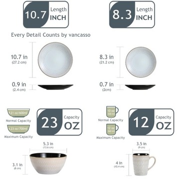 Рустикальный сервиз Vancasso PLUVO 32 шт/8 чел.