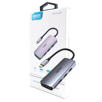 CHOETECH HUB-M19 USB-C 7 в 1 USB 3.0 HDMI 4K SD PD
