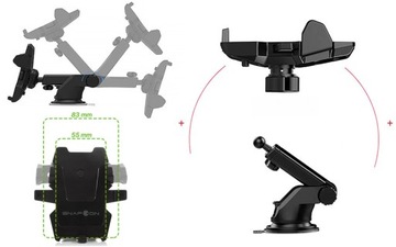 MOCNY UCHWYT HOLDER Z PRZYSSAWKĄ NA TELEFON DESKĘ KOKPIT SZYBĘ + KABEL 3W1