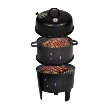 GRILL WĘGLOWY WĘDZARNIA OGRODOWA STALOWA WĘDZARKA BBQ 1004