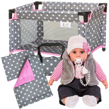 Постельное белье DOLL BED BABY DOLL 45 см соска говорит поет PL