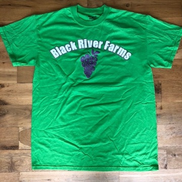 GILDAN BLACK RIVER FARMS MĘSKI T-SHIRT LOGO Rozm.M